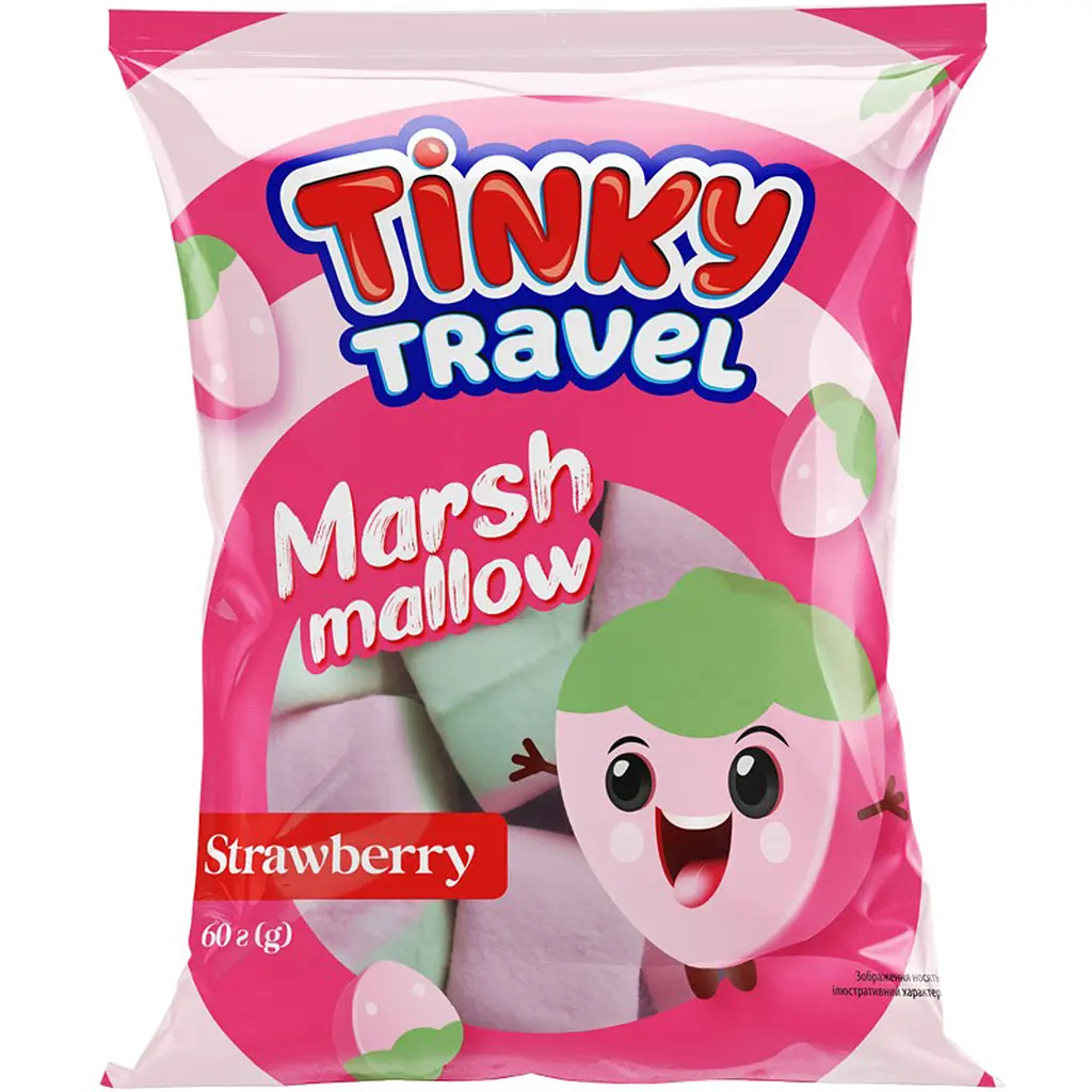 Цукерки желейні Tinky Travel Marshmellow Strawberry 60 г
