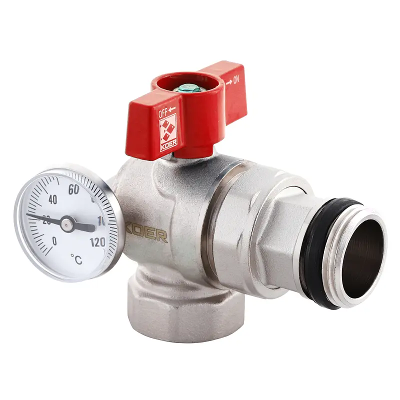 Кран з американкою "антипротечка" з термометром Koer KR.1033-Gi - 1'' KR2894 - фото 2