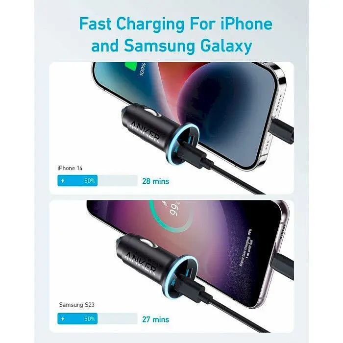 Автомобільний зарядний пристрій Anker PowerDrive 323 Black (A2735G11) - фото 5