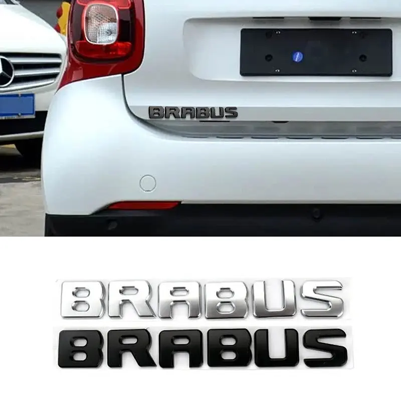 Емблема-напись BRABUS для Mercedes-Benz хром 200х25 мм пластик (на скотчі) - фото 2