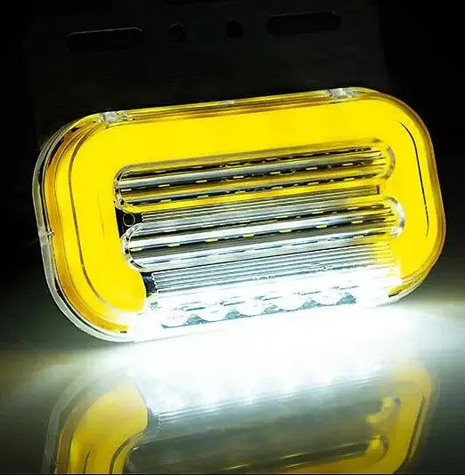 Габаритний вогонь LED для вантажівки 12/24В 110х40 см Функція повороту / Підсвічування номера Жовтий 4 шт. - фото 5