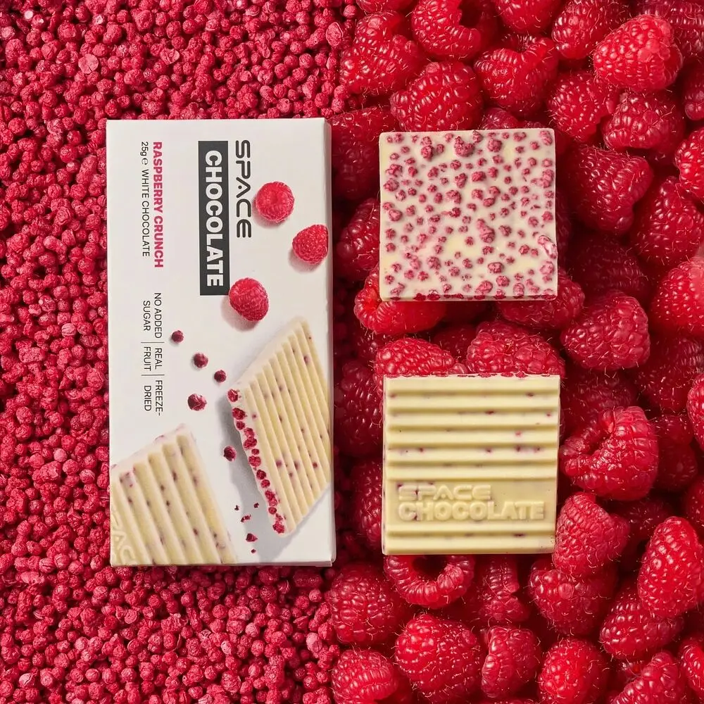 Білий шоколад Spacefood Space Chocolate Raspberry Crunch, 25 грам - Малина - фото 3