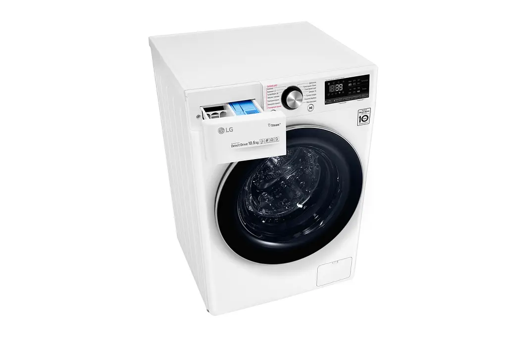 Стиральная машина LG с фронтальной загрузкой F4V9RW9W, 10,5кг, 1400, A+++, Пар, глубина 56см, Дисплей, Инвертор, Белый (F4V9RW9W) - фото 11