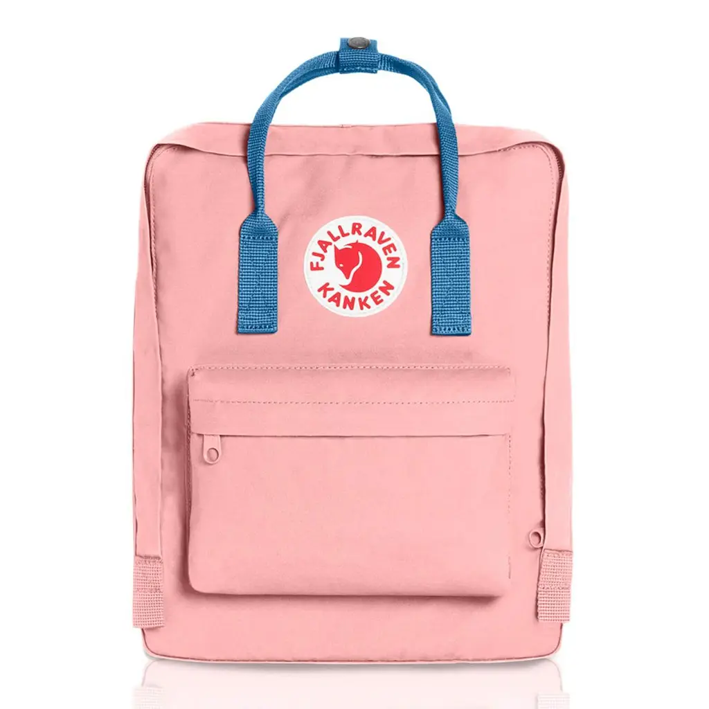 Міський рюкзак Fjallraven Kanken 16 л Classic Рожевий із блакитними ручками - фото 2