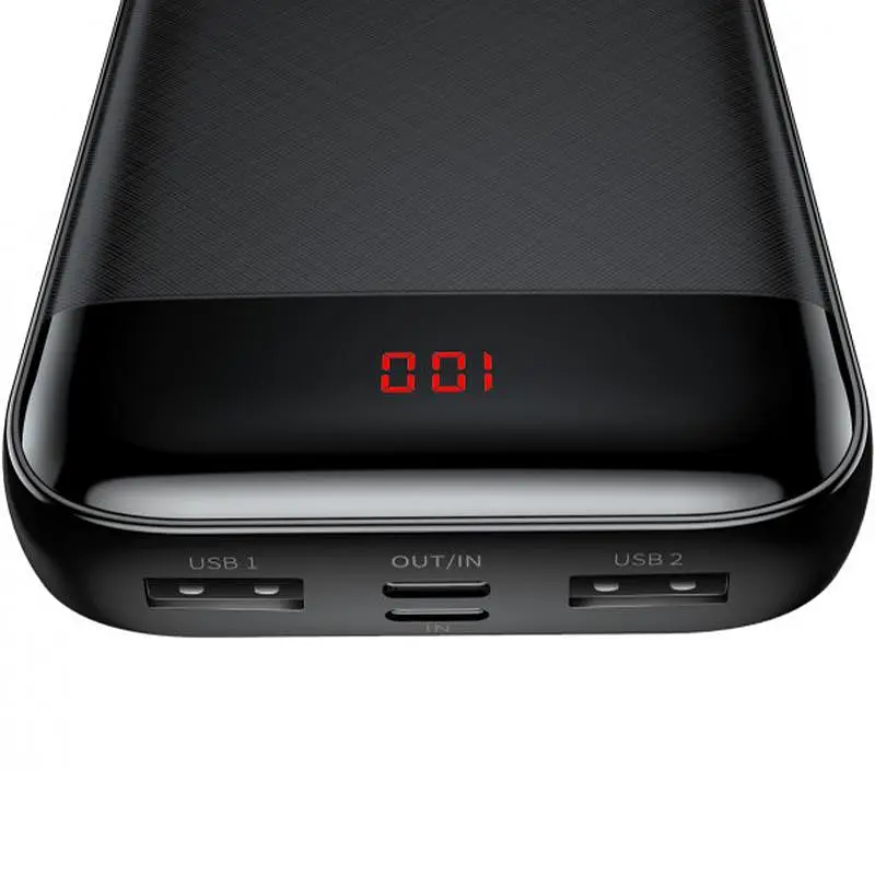 Портативна батарея Powerbank Baseus Xiaomini Cu Digital Display 20000 mAh PPALL-CKU01 Black - фото 5