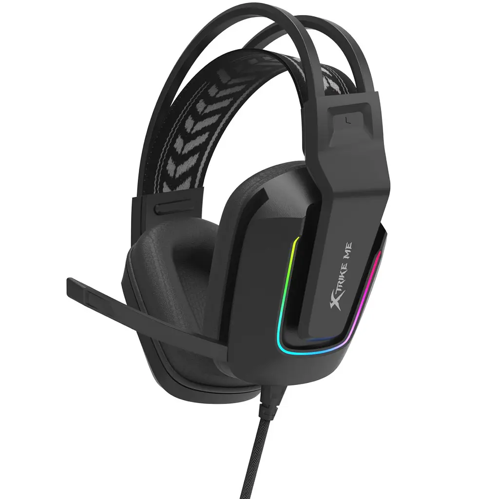 Ігрова гарнітура XTRIKE ME GH-712, USB+3.5мм, RGB, кабель 2м, чорна - фото 5