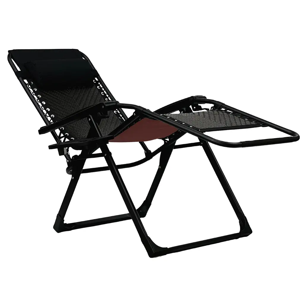 Розкладне крісло шезлонг LEOBRO Zero Gravity Premium Brown Rattan (LB-ZGC-G2-RB) - фото 4