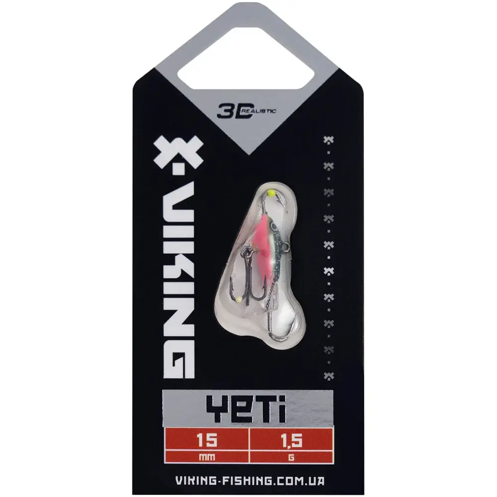 Балансир Viking Fishing Yeti Ice Jig 15mm 1.5g #22 Kingfisher Pink - фото 2