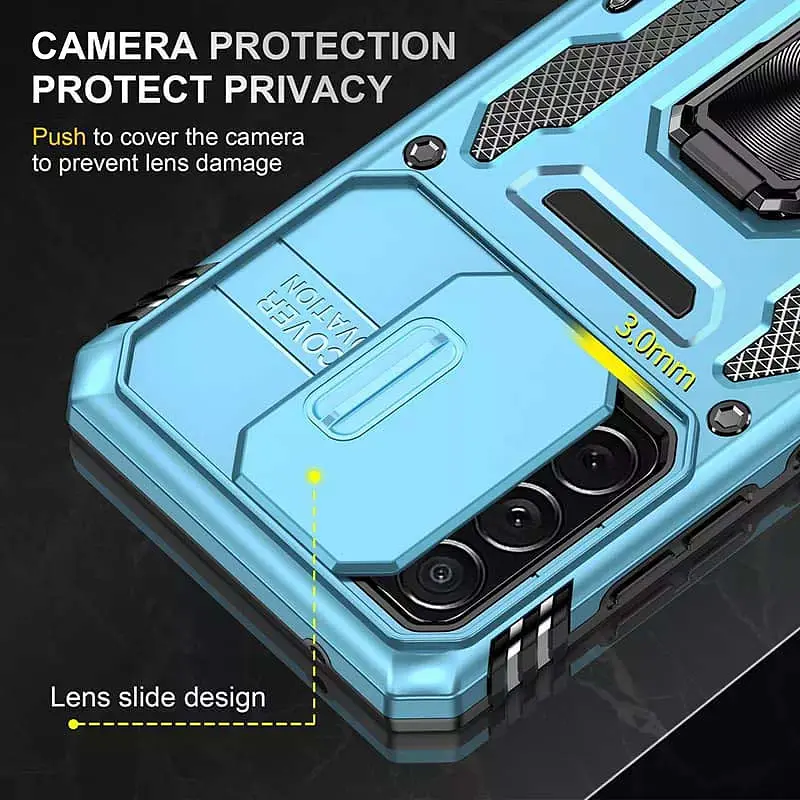 Ударостійкий чохол Camshield Army Ring для Samsung Galaxy A53 5G Блакитний / Light Blue - фото 4