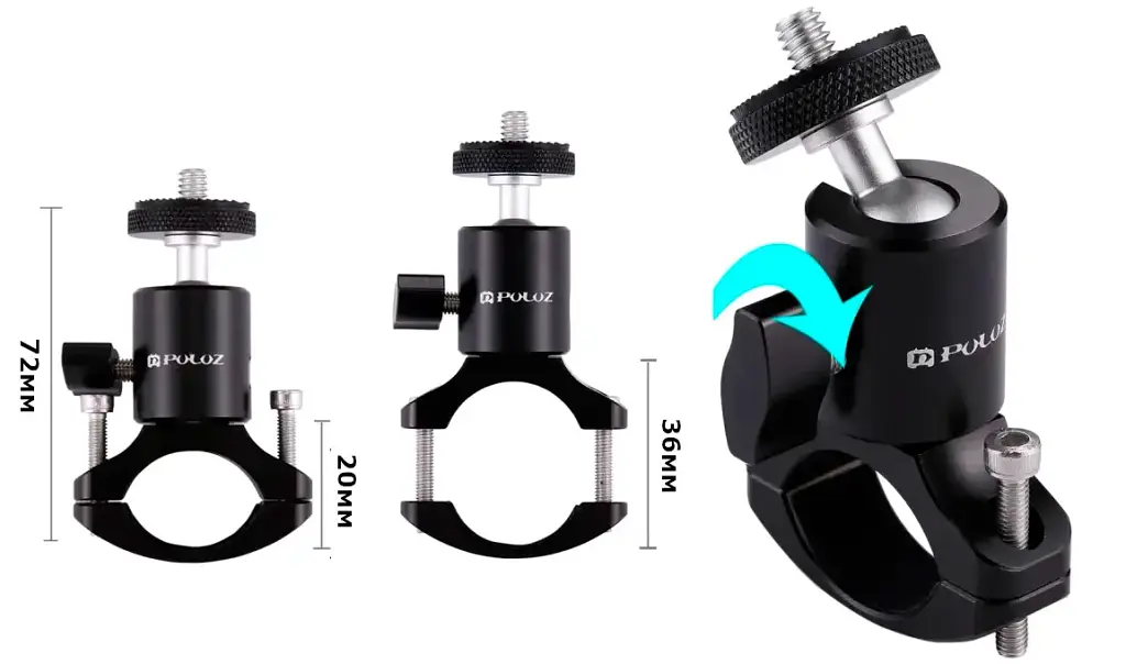 Крепление Puluz на руль с резьбой 1/4 (PU306) [82949] - фото 3