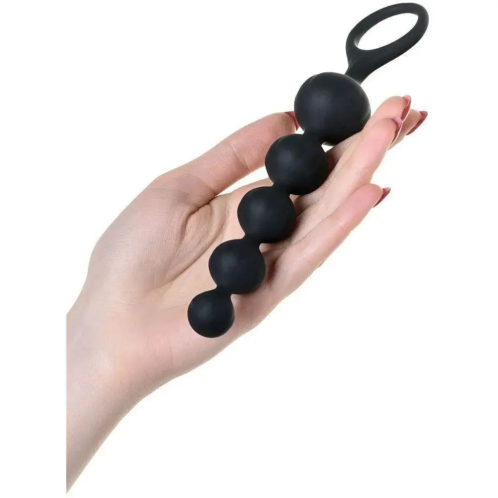 Набор анальных бус Satisfyer Beads Black силикон 3.3 см и 3.5 см - фото 4