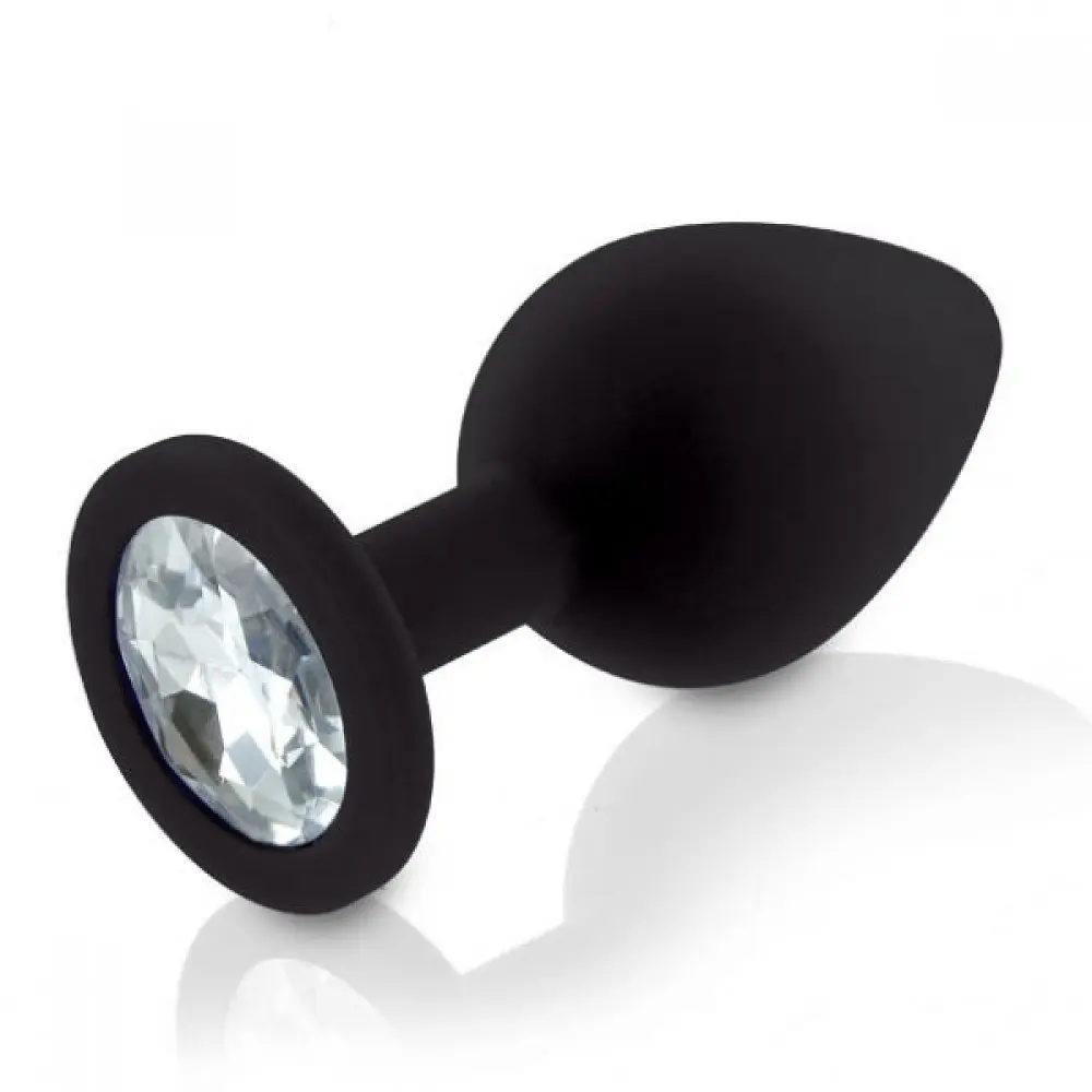 Rianne S: Booty Plug Set набір анальних пробок з кристалом, діаметр 2,7см, 3,5см, 4,1см, чорний - фото 5
