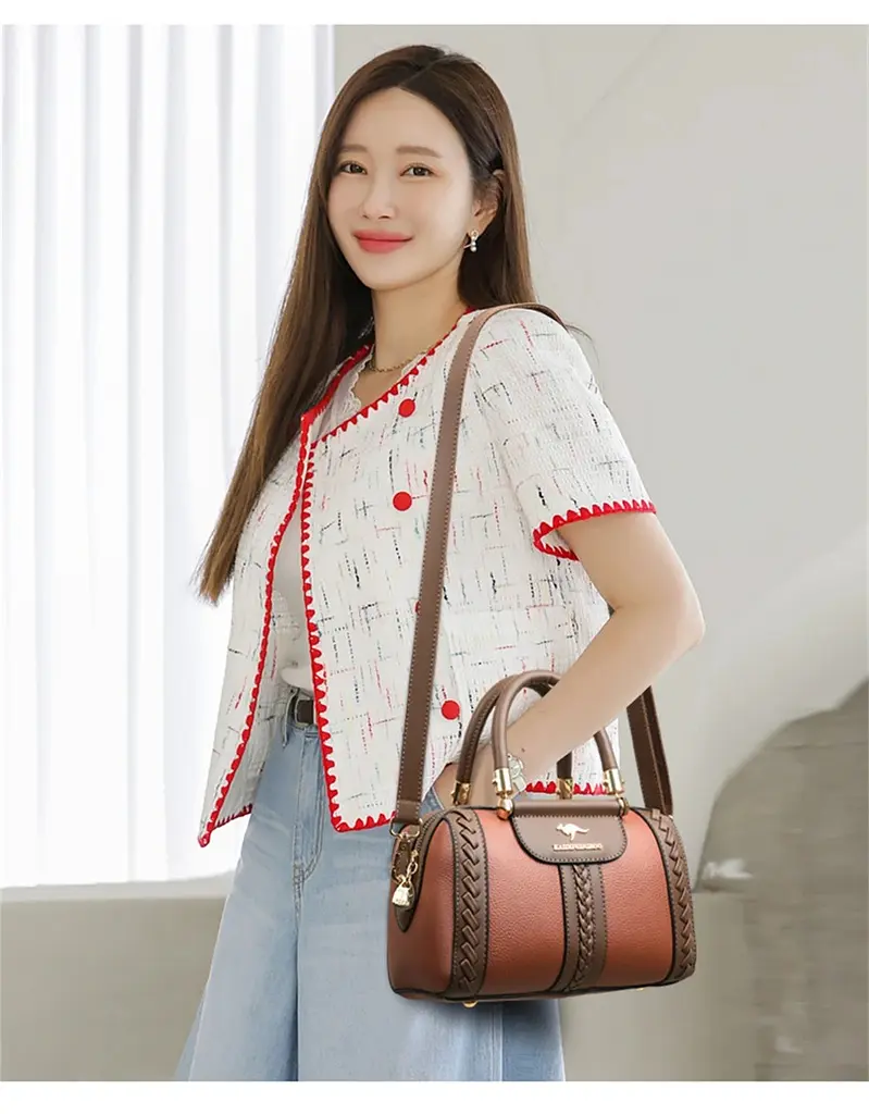 Сумка жіноча боулер Glamo Italian Bags Помаранчевий 23x13x15 см (id_1003) - фото 4