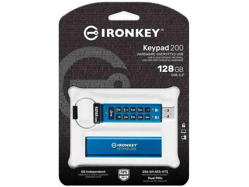 Флешка Kingston 128 GB IronKey Keypad 200 (IKKP200/128GB) - фото 3