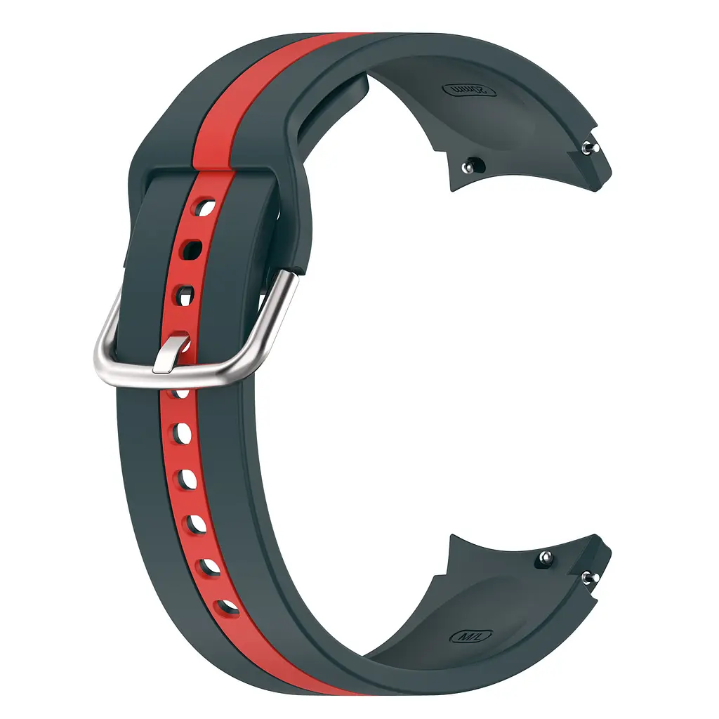 Браслет D2 для Samsung Galaxy Watch 4 - темно-зелено-красный ширина крепления 20мм силикон Watchbands (W17-2WB20115644) - фото 3