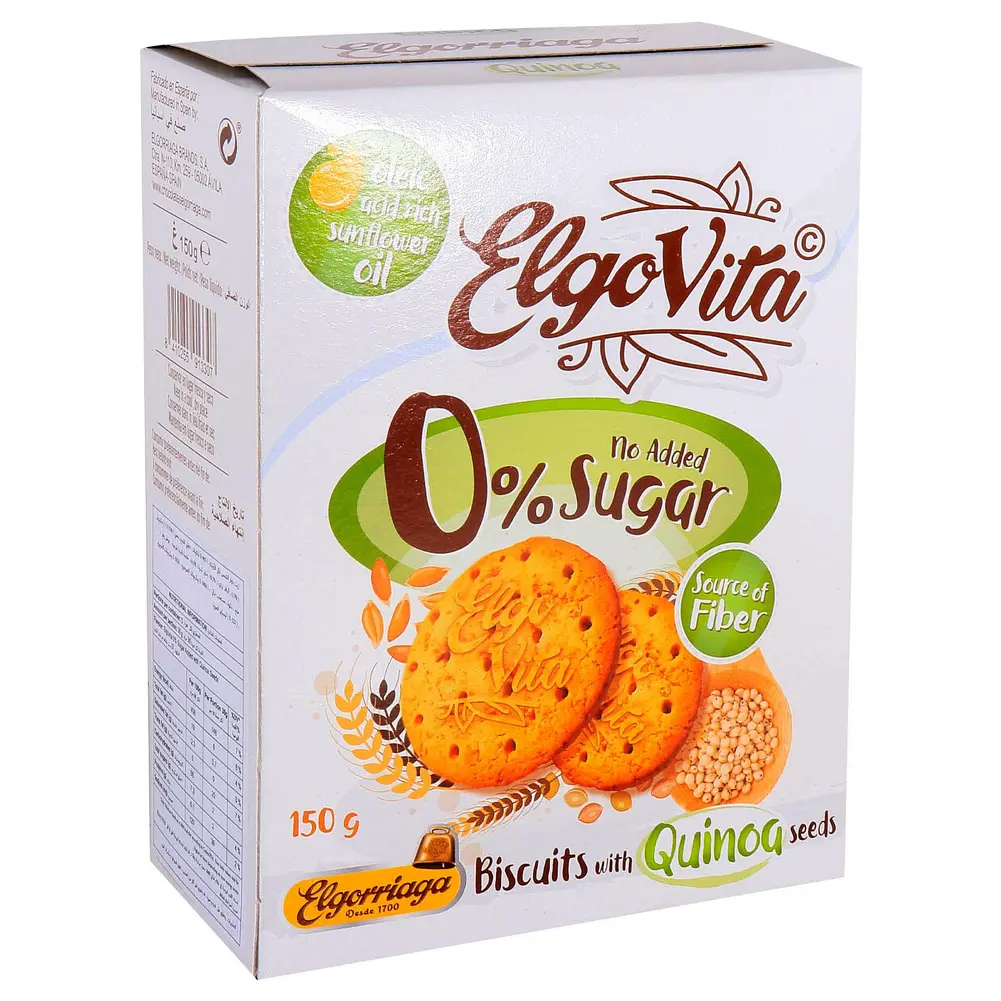 Печиво Elgorriaga Elgo Vita з насінням кіноа без цукру 150 г (8410255913307)