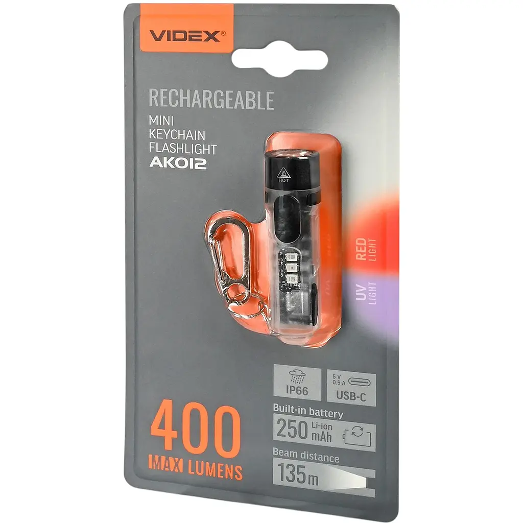 Портативный светодиодный мини-фонарик Videx VLF-AK012 400Lm 5000K (VLF-AK012) - фото 11