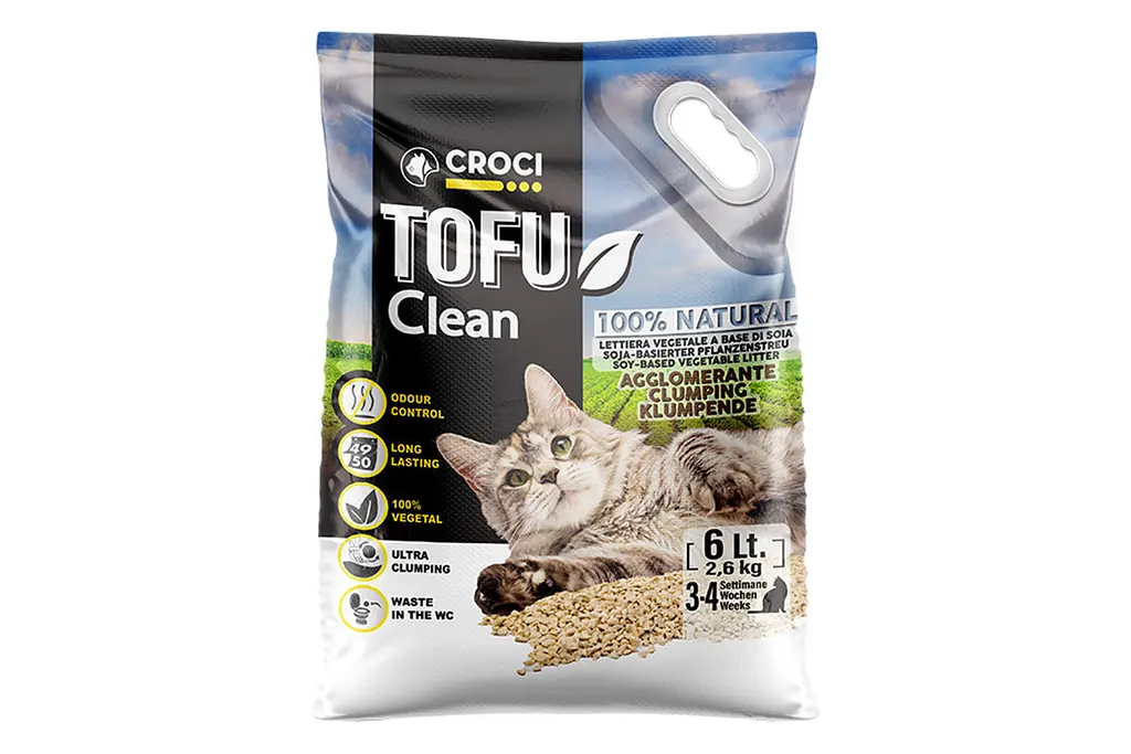 Наповнювач для котячого туалету Croci Tofu Clean соєвий тофу 6 л С4025811