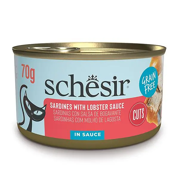 Вологий корм для котів Schesir Grill Sardines Lobster Шезір сардина з лобстером в соусі натуральні консерви банка 70 г (111203)