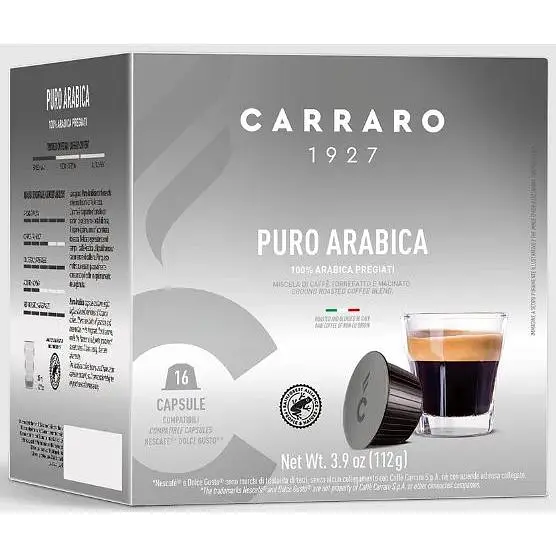 Кава в капсулах Dolce Gusto Carraro Puro Arabica, 16 капсул