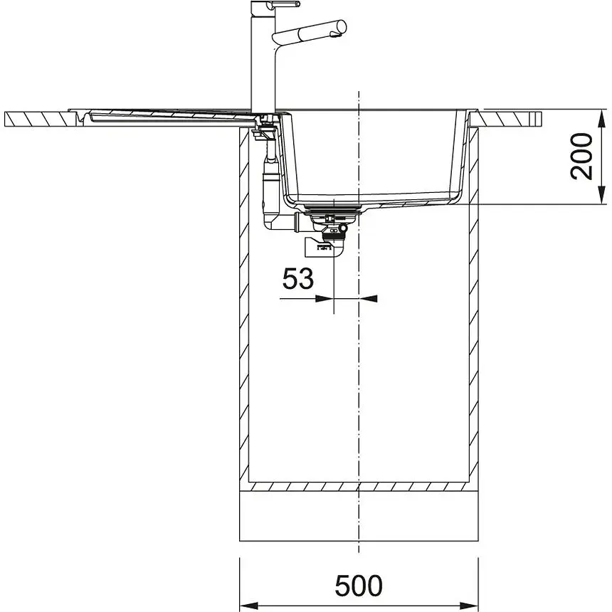 Кухонная мойка Franke Centro, фрагранит, прямоугольник, с крылом, 860х500х200мм, чаша - 1, врезная, оборотная, CNG 611-86, черный матовый - фото 3