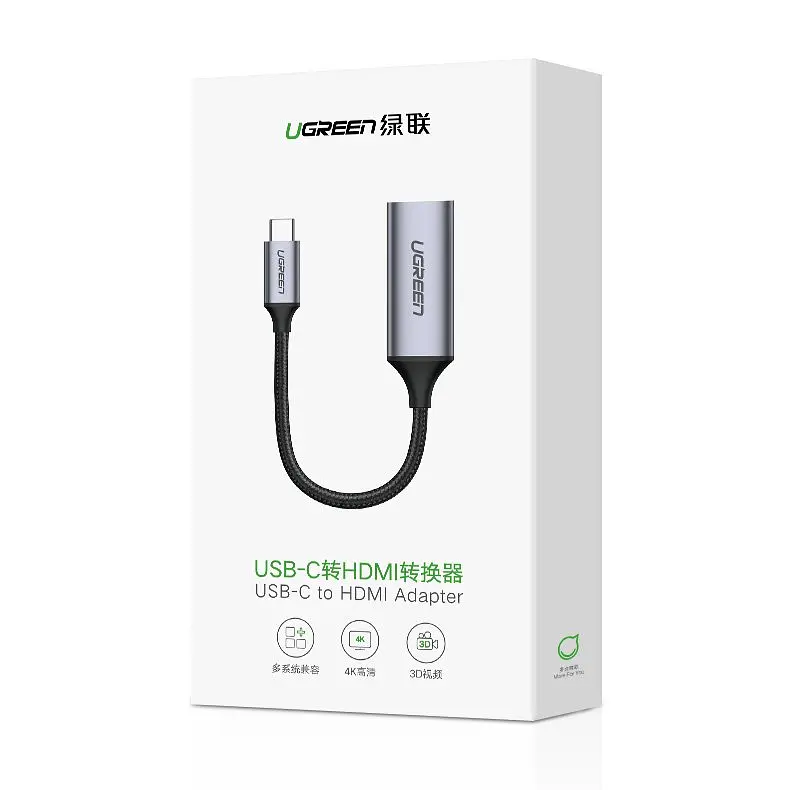Перехідник USB 2.0 Type C --> HDMI V2.0 4K@60Hz 10 См CM297 UGREEN Сірий - фото 9