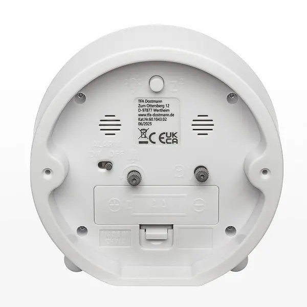 Будильник TFA бесшумный белый 113x50x113 мм (60104302) - фото 3