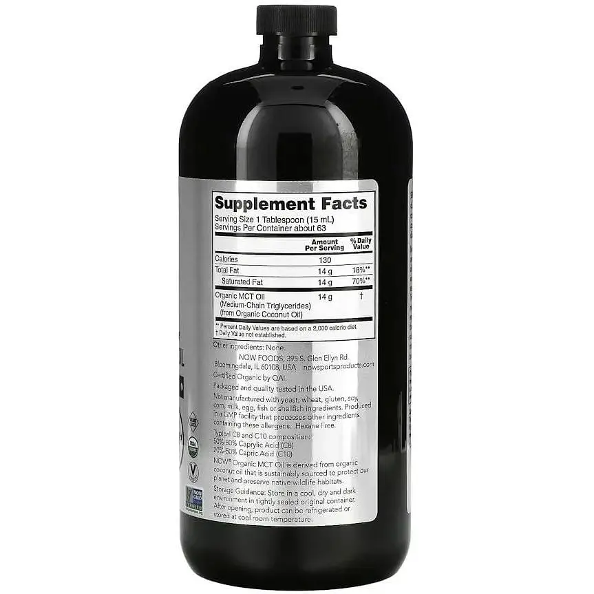Органічне масло MCT NOW Sports Organic MCT Oil, 946 мл - фото 2