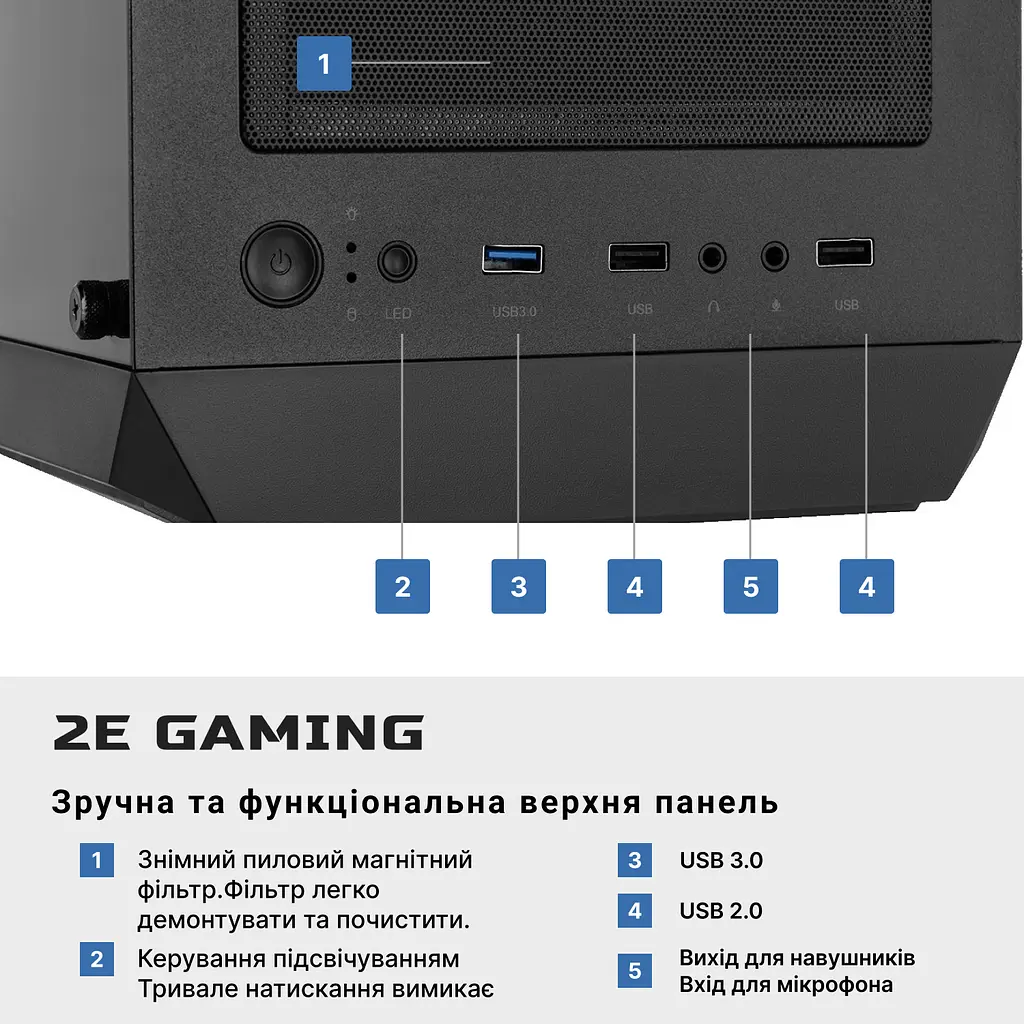 Комп’ютер персональний 2E Complex Gaming AMD R5-5600 16Gb F1TB NVD3060-12 B550 G338 600W FreeDos - фото 4