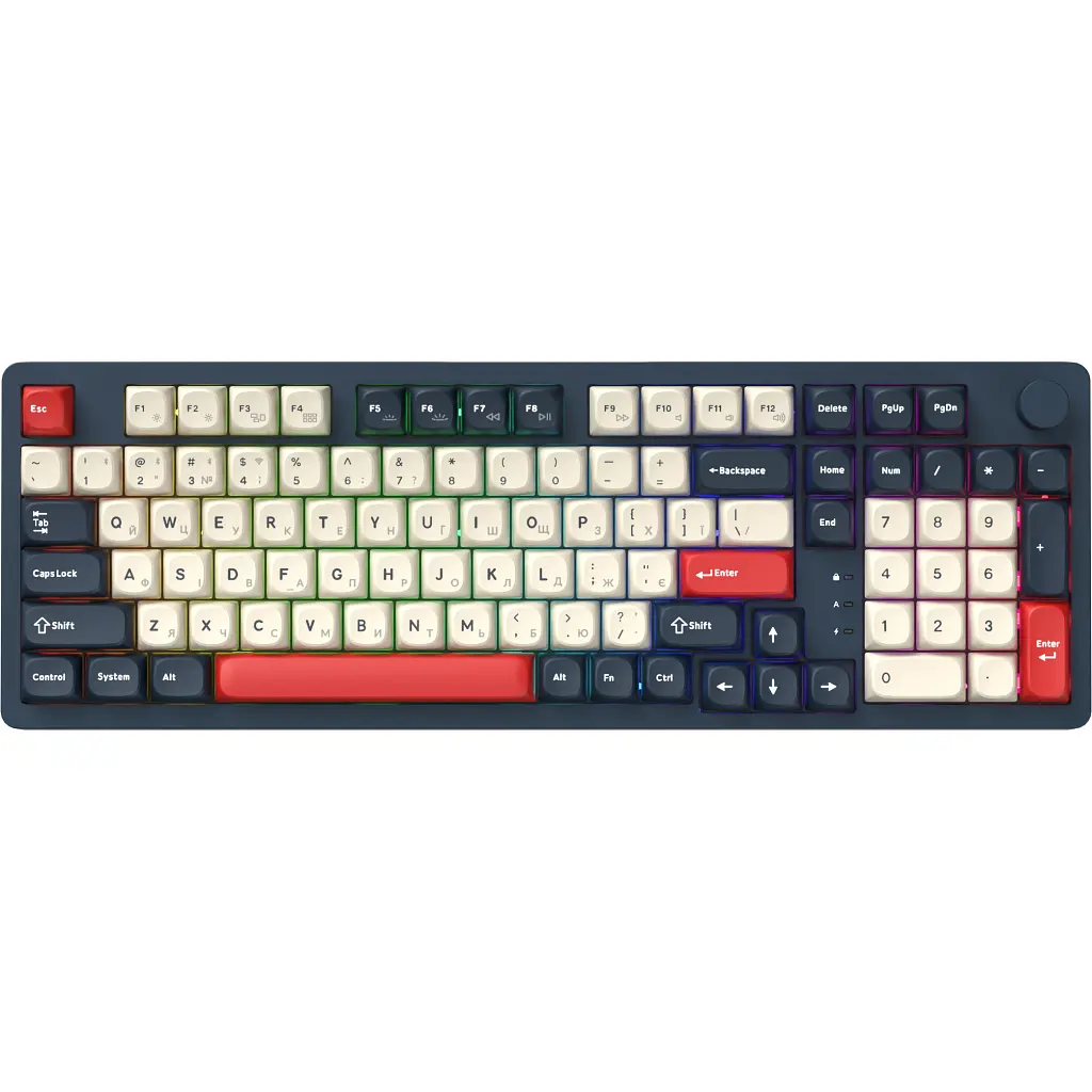 Клавіатура GamePro Asgard Drakkar Keychron Super Red Switch Wireless/Bluetooth/USB UA Blue (MK305BL) - фото 5