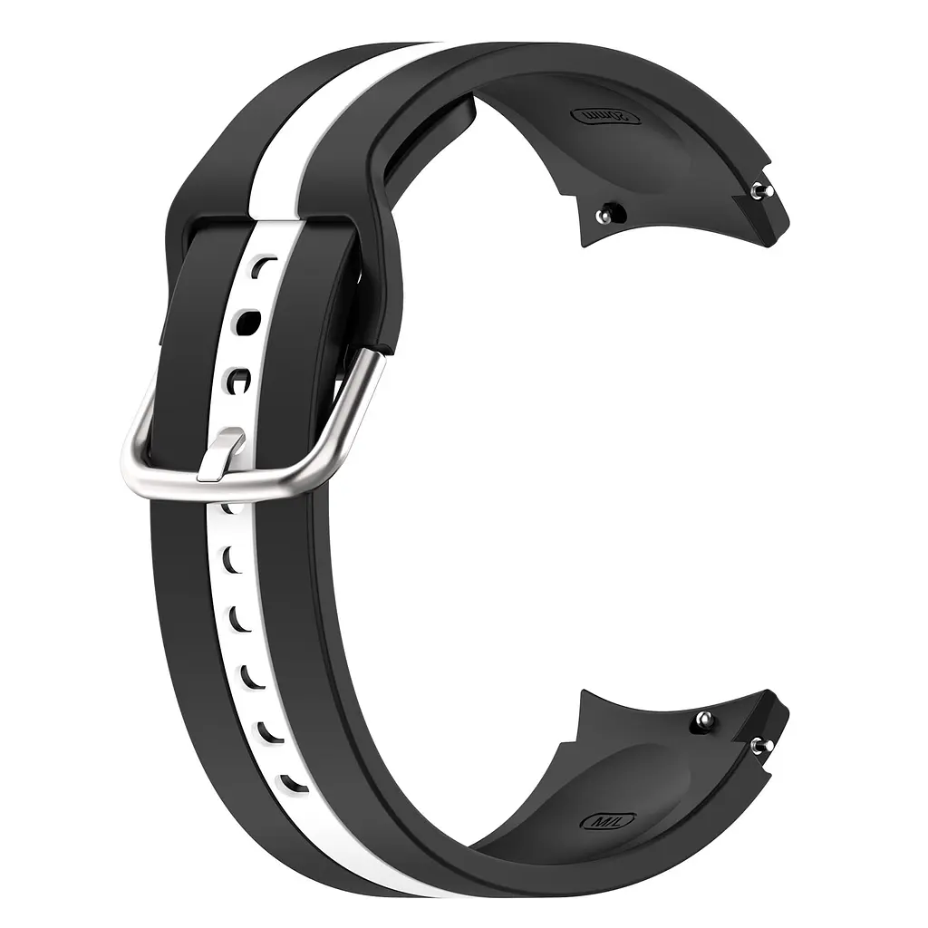 Ремешок для Samsung Galaxy Watch 5 40mm - черно-белый ширина крепления 20мм силикон Watchbands D2 (W17-1WB66359488) - фото 2
