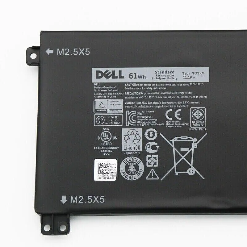 Акумулятор для ноутбука Dell XPS 15 9530 Precision M3800 (T0TRM TOTRM 11.1V 61Wh) - фото 3