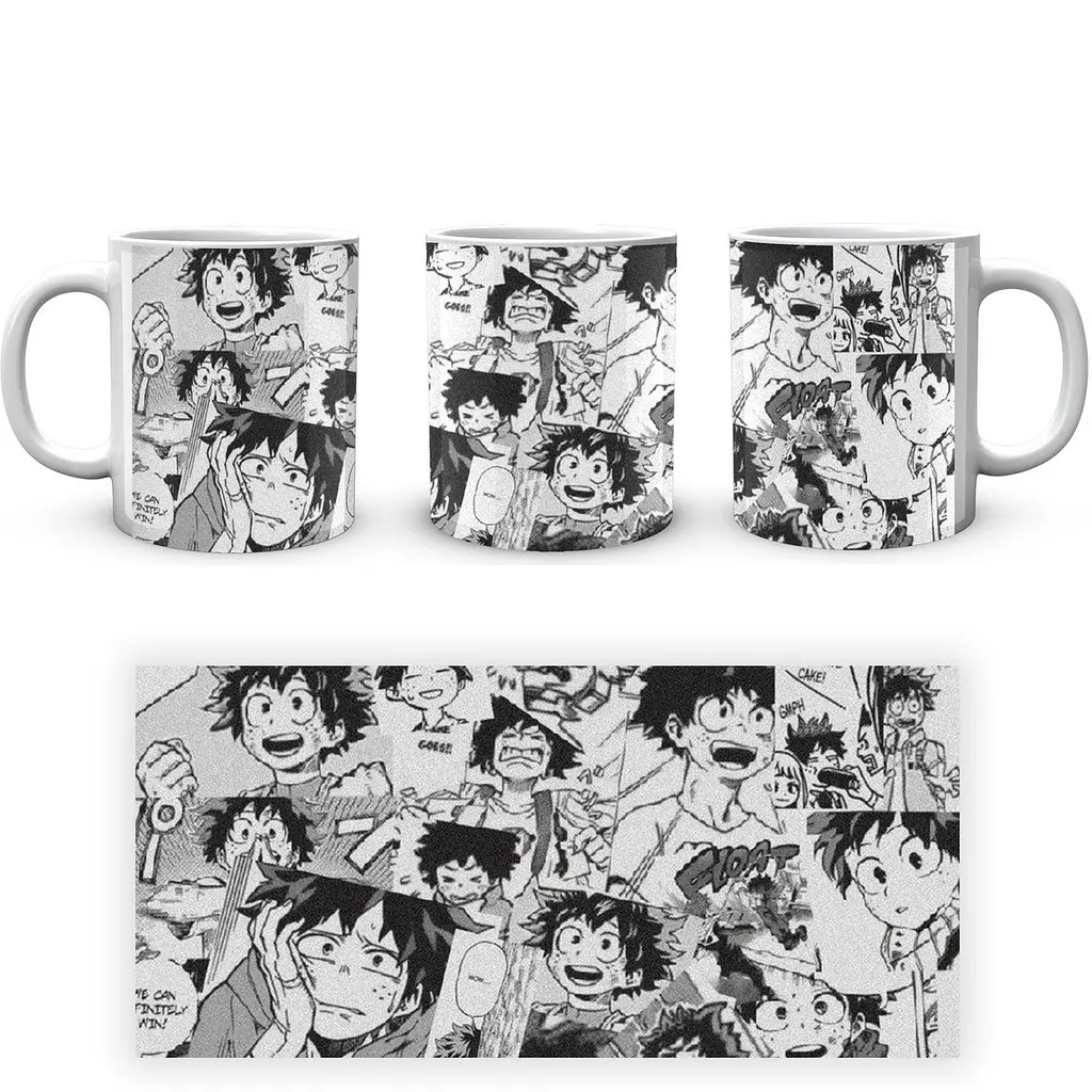 Кружка GeekLand Моя геройская академия My Hero Academia Мидория Черно-белая коллаж MHA 02.533 330 мл белая - фото 3