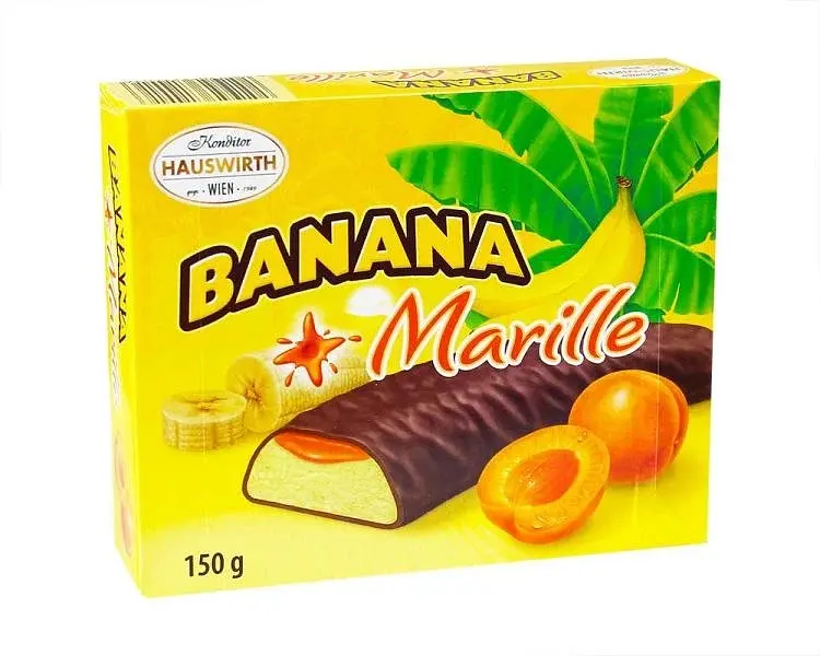 Цукерки бананове суфле Hauswirth Banana Marille з абрикосом 150г.