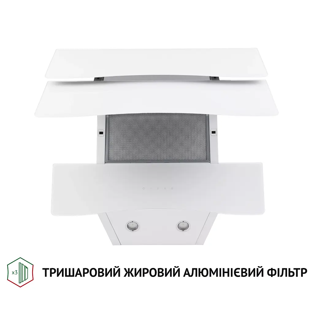 Витяжка декоративна похила Perfelli DNS 6482 D 850 WH LED - фото 5