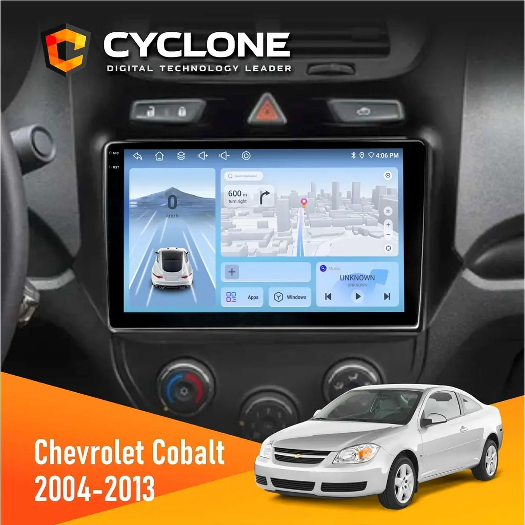 Штатна магнітола Chevrolet Cobalt 2004-2013 Cyclone C9-012 4x64, DSP, 4G Cyclone (НФ-00007821)