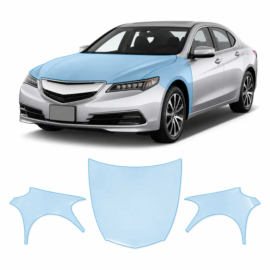 Антигравійна захисна бронеплівка за лекалами для Acura TLX I 2015-2017 - капот і передні крила