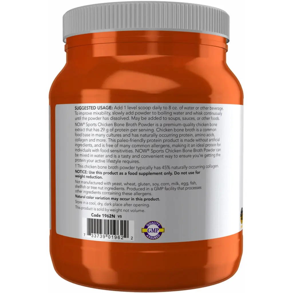 Екстракт курячої кістки Now Foods Chicken Bone Broth Pwd 544 г - фото 3