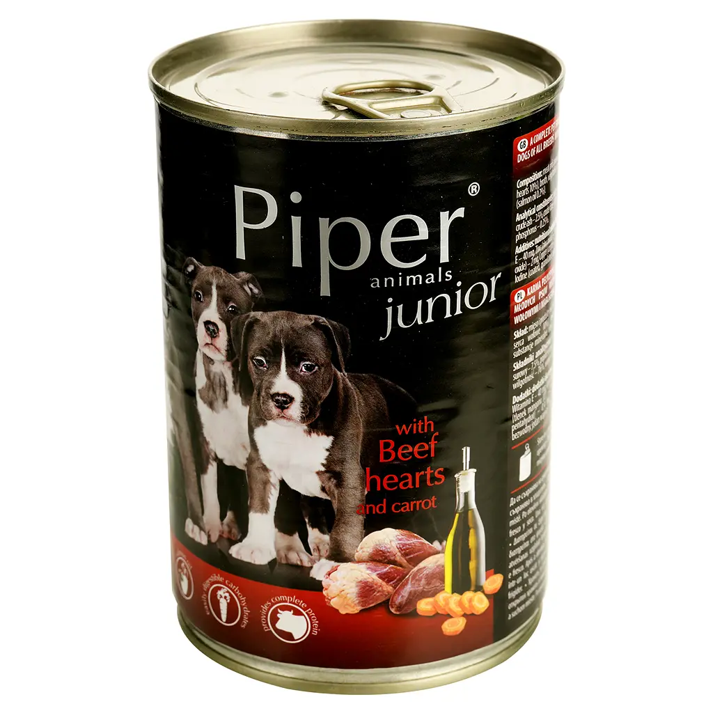 Влажный корм для щенков Dolina Noteci Piper Junior говяжье сердце и морковь 400 г (DN141-301943) - фото 2