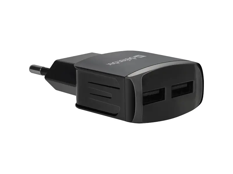 Мережевий зарядний пристрій Defender EPA-13, 2xUSB, 5 V/2.1 A Black (83840) - фото 2