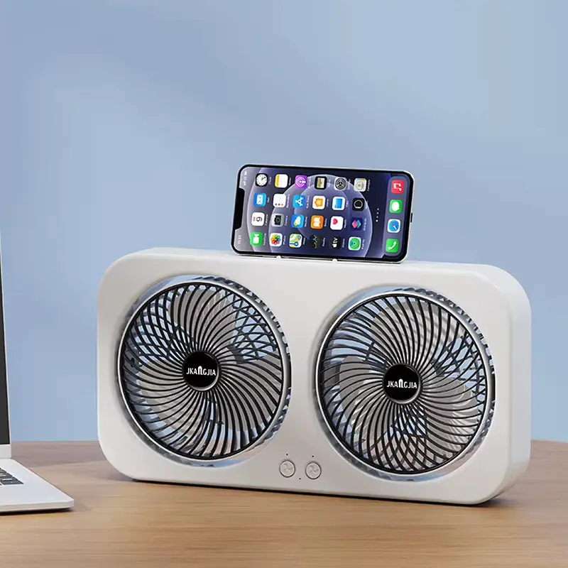 Настільний вентилятор F105 Dual-Fan Design 1800mAh Black - фото 2