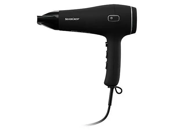Фен з дифузором і іонізацією SilverCrest SHTK 2000 A1 автоматична смотка кабелю 1 шт. чорний (33705-IS) - фото 2