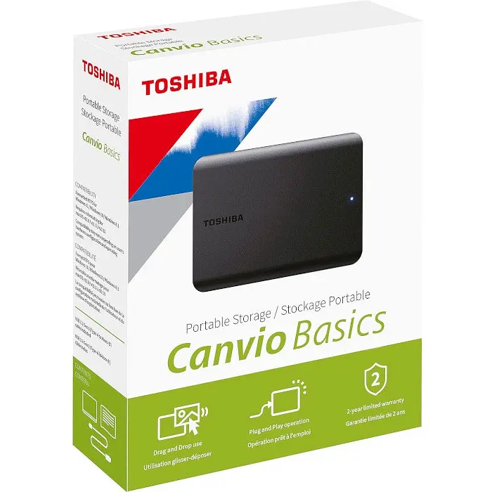 HDD external, USB 3.2 2Tb, Toshiba Canvio basic 2.5" External (HDTB520EK3AA) - фото 5