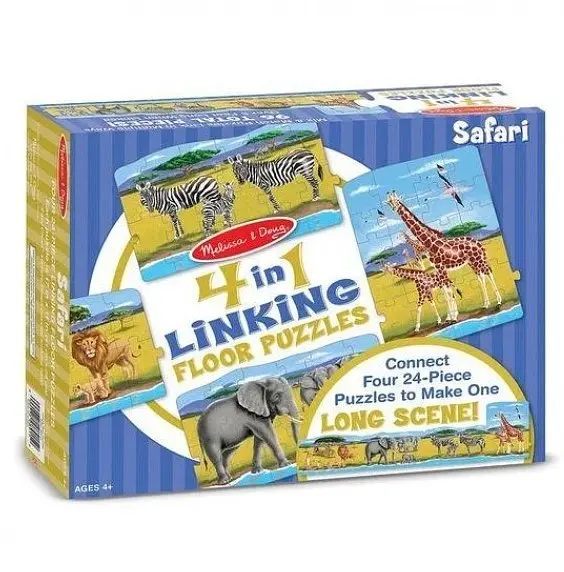 Мега-пазл Melissa&Doug Сафари 4 в 1, 96 элементов (MD8915) - фото 3