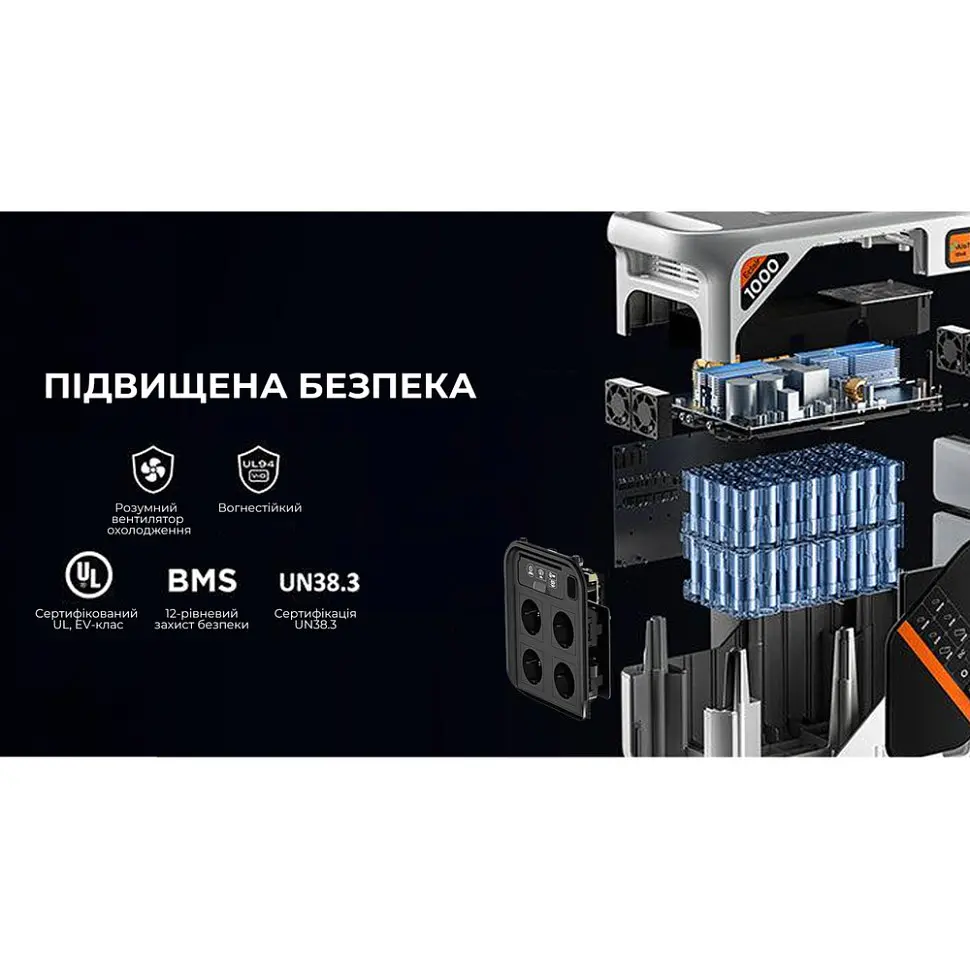 Зарядная станция Litheli 1800 Вт, 1069 Вт·ч, LiFePO4, +2 Power Bank (U20EH17-0U200) - фото 3