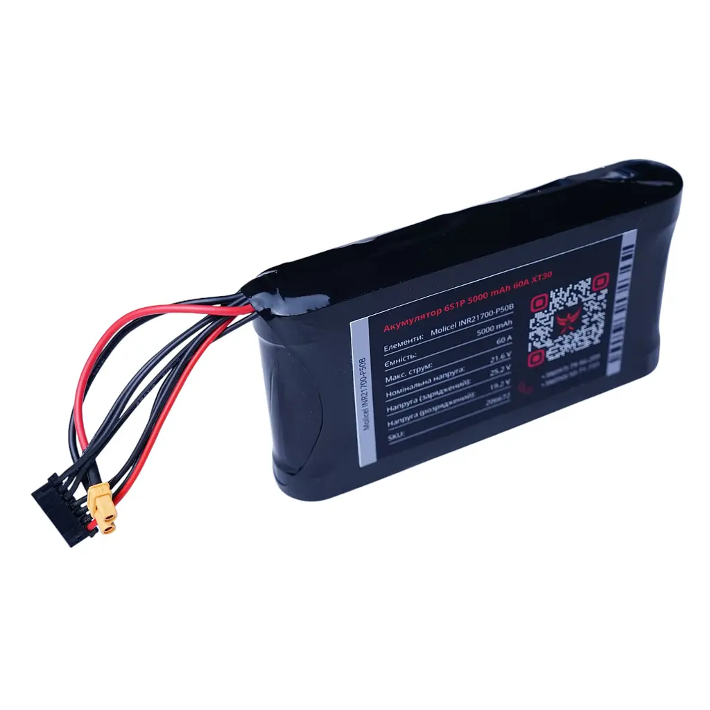Акумулятор Phoenix drones 6S1P Molicel 5000 mAh - батарея для ретрансляторів та TX модулів - фото 3