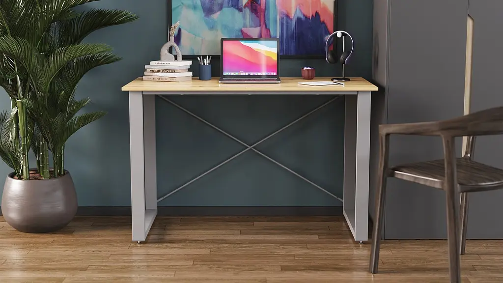 Письмовий стіл Ferrum-decor Драйв 750x1400x600 Сірий метал ДСП Дуб Артізан 16 мм (FRD-103141) - фото 6