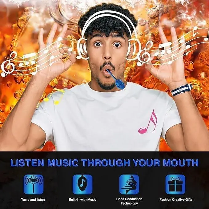Льодяник Amos Tasty Sounds Audio Lollipop Cherry Flavor 12г - фото 6