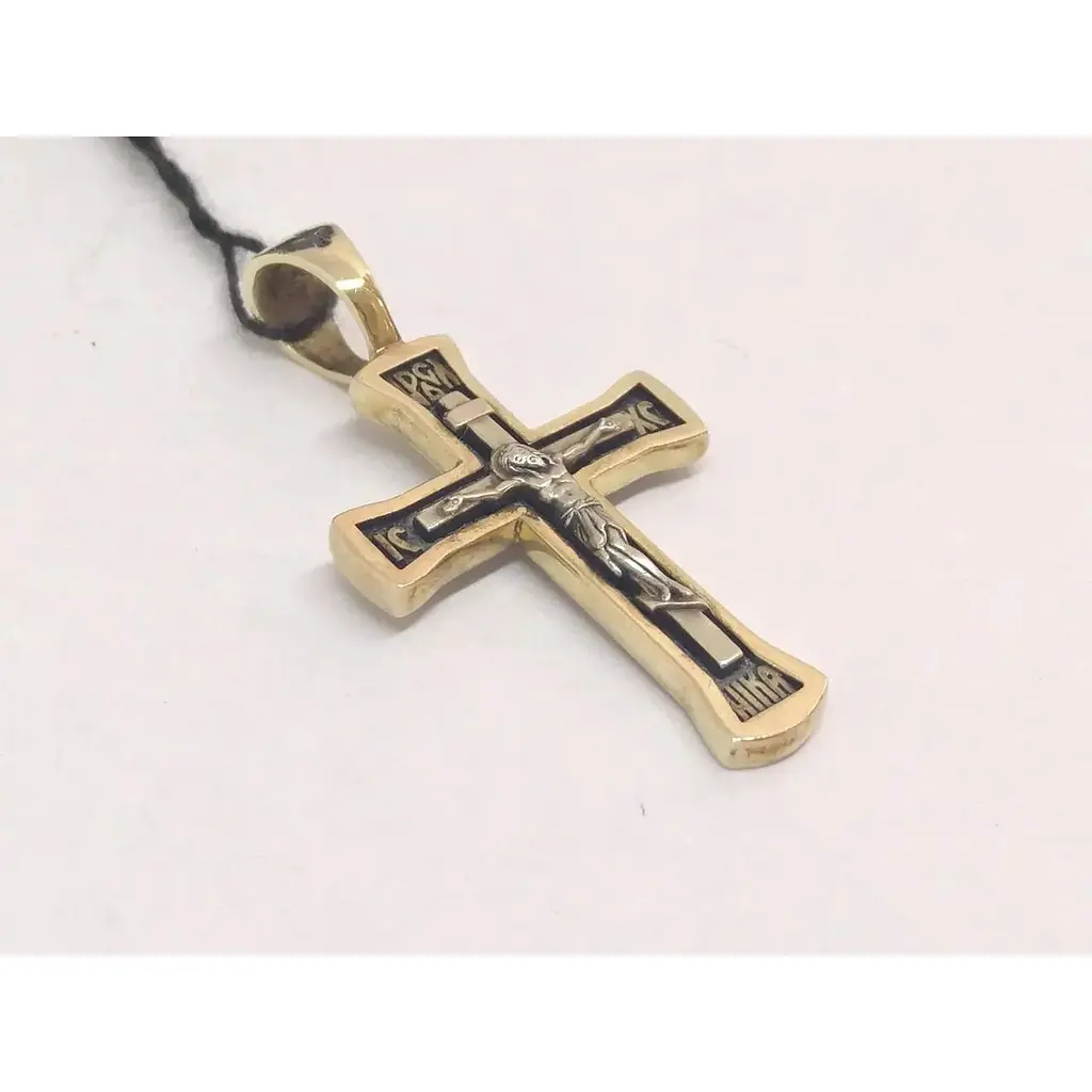Золотий хрестик Харківська ювелірна фабрика. Розп'яття Христа. 11513-Ч ЄВРО - фото 2