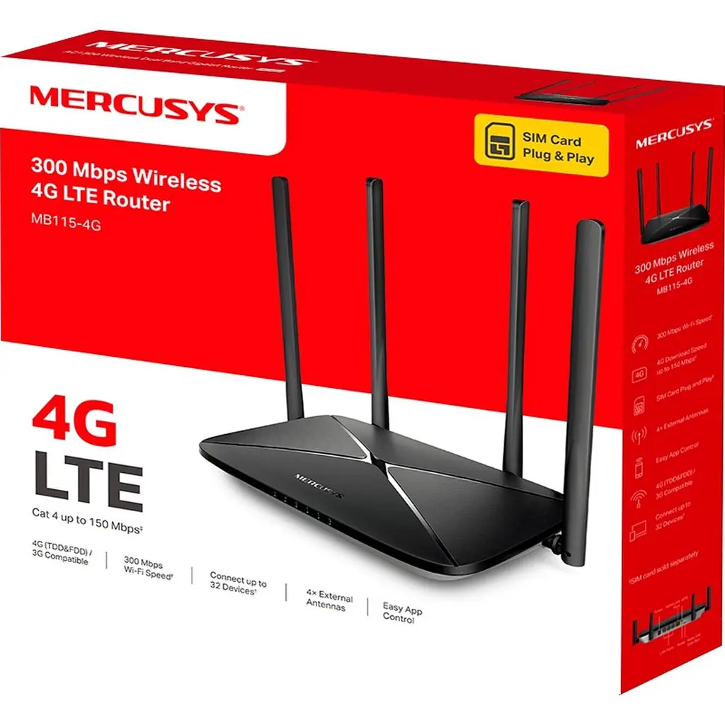 Бездротовий маршрутизатор (роутер) Mercusys MB115-4G [148453] - фото 4